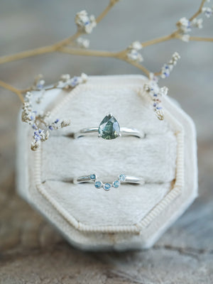 Sapphire and Aquamarine Ring Set