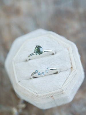 Sapphire and Aquamarine Ring Set