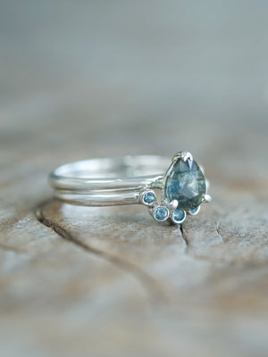 Sapphire and Aquamarine Ring Set