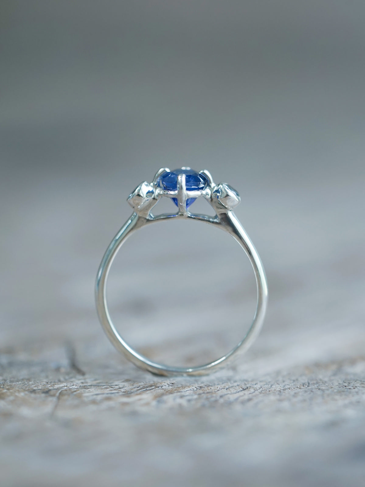 Sapphire and Aquamarine Ring with Prongs - Gardens of the Sun | Ethical Jewelry