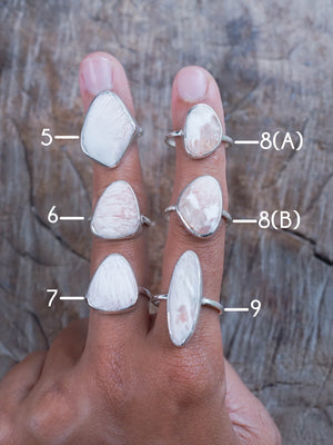 Scolecite Rings in Silver