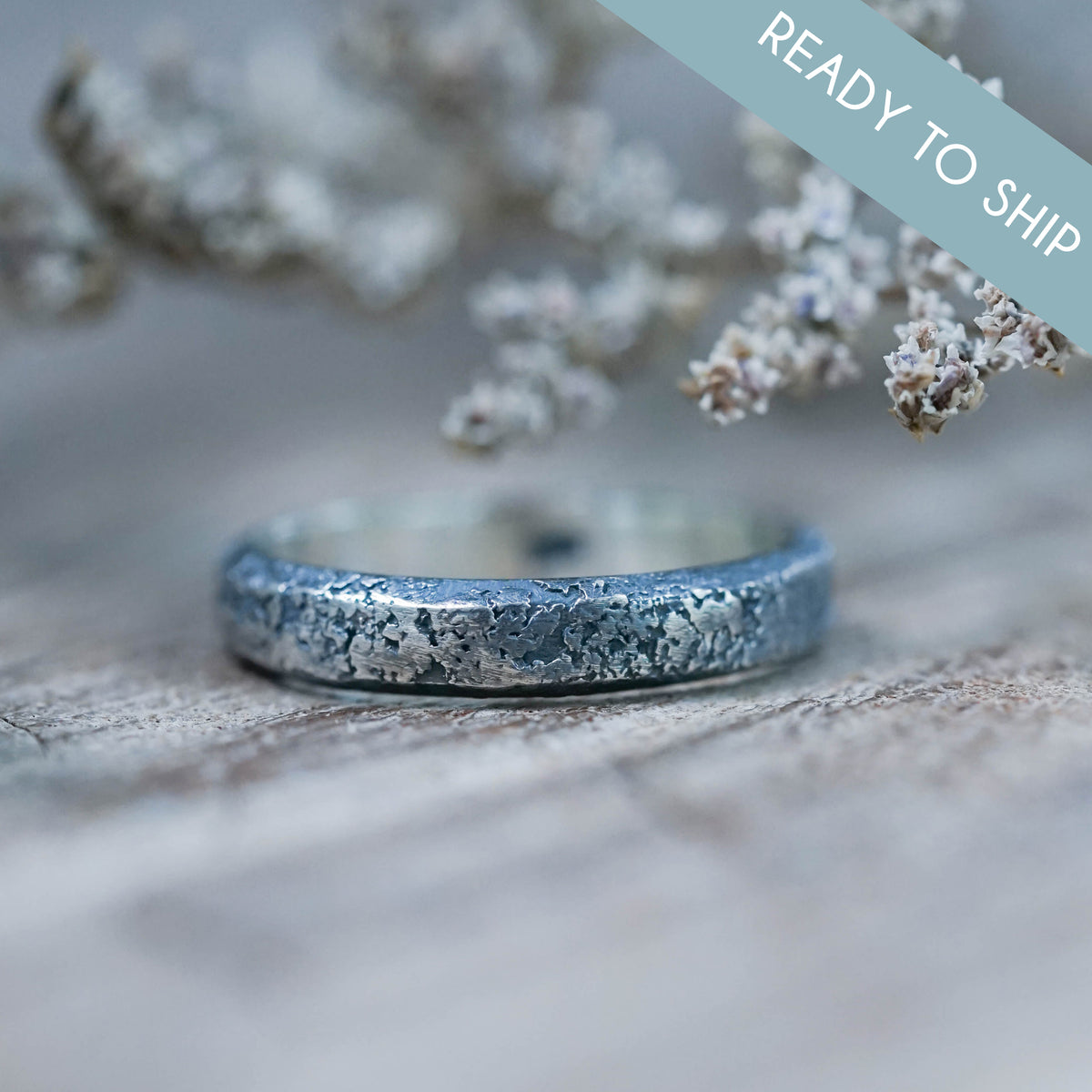 Shadow Wedding Ring in Black Silver