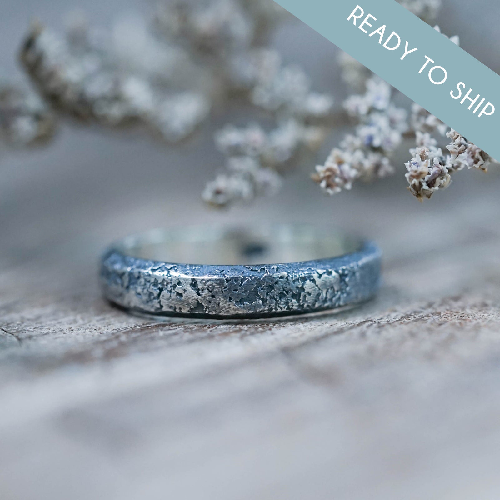 Shadow Wedding Ring in Black Silver