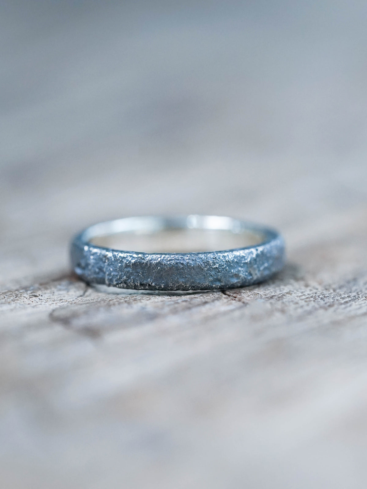 Shadow Wedding Ring in Black Silver
