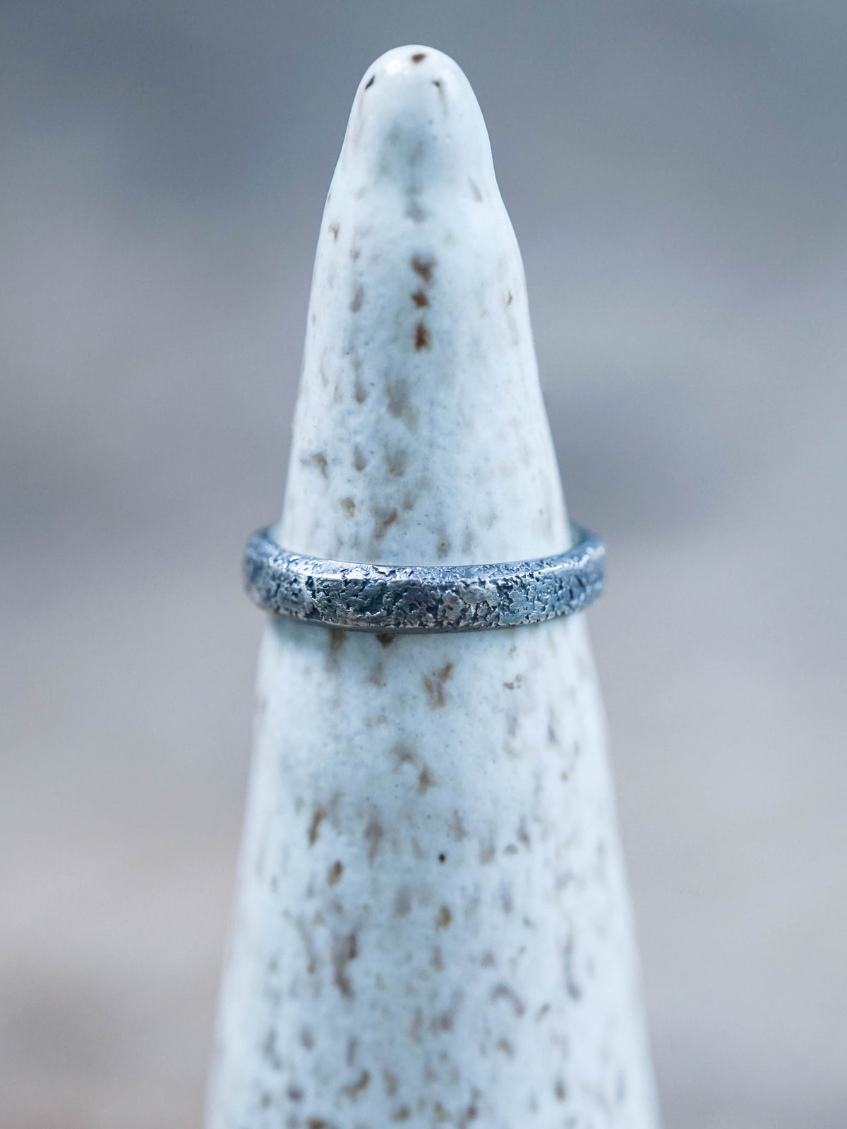 Shadow Wedding Ring in Black Silver