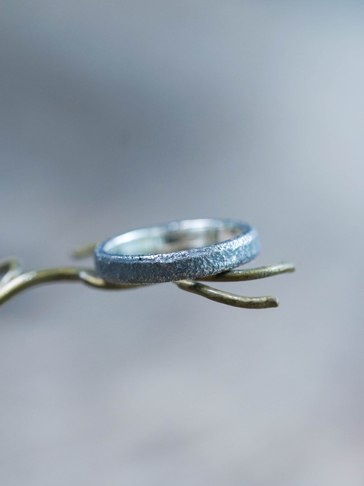 Shadow Wedding Ring in Black Silver