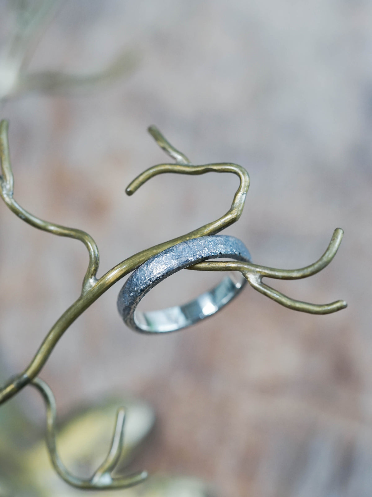 Shadow Wedding Ring in Black Silver