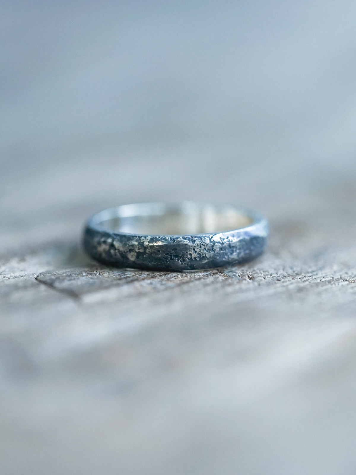 Shadow Wedding Ring in Black Silver