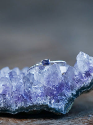 Silver Dainty Purple Sapphire Ring