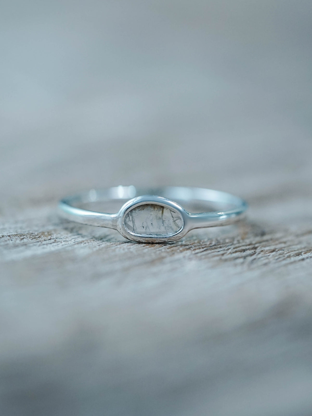 Silver Diamond Slice Ring