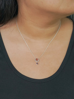 Silver Double Sapphire Embrace Necklace