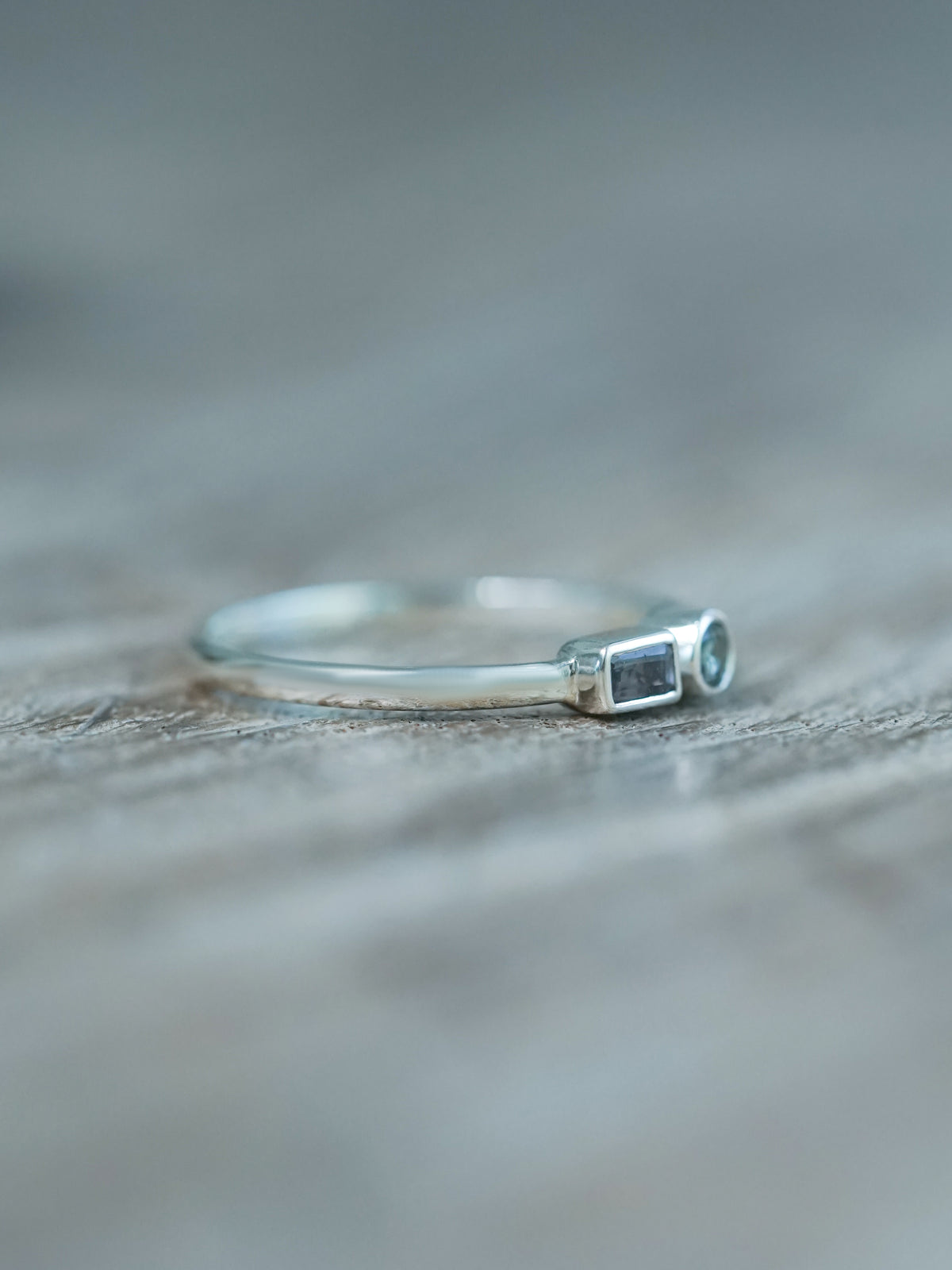 Silver Double Sapphire Ring