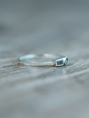 Silver Double Sapphire Ring