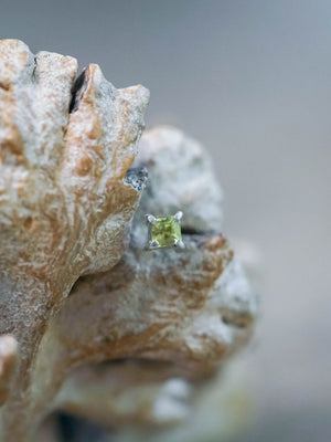 Silver Green Sapphire Earrings