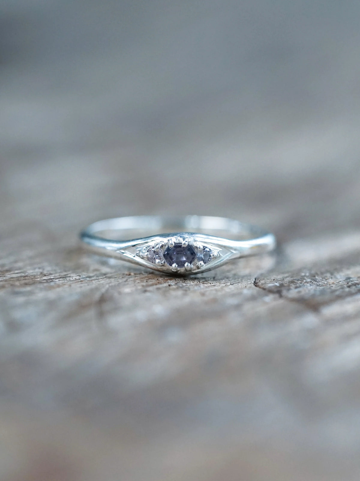 Silver Hexagon Cut Spinel Ring