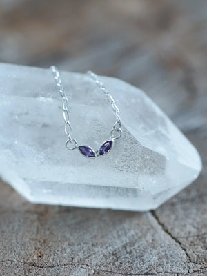 Silver Marquise Amethyst Pendant