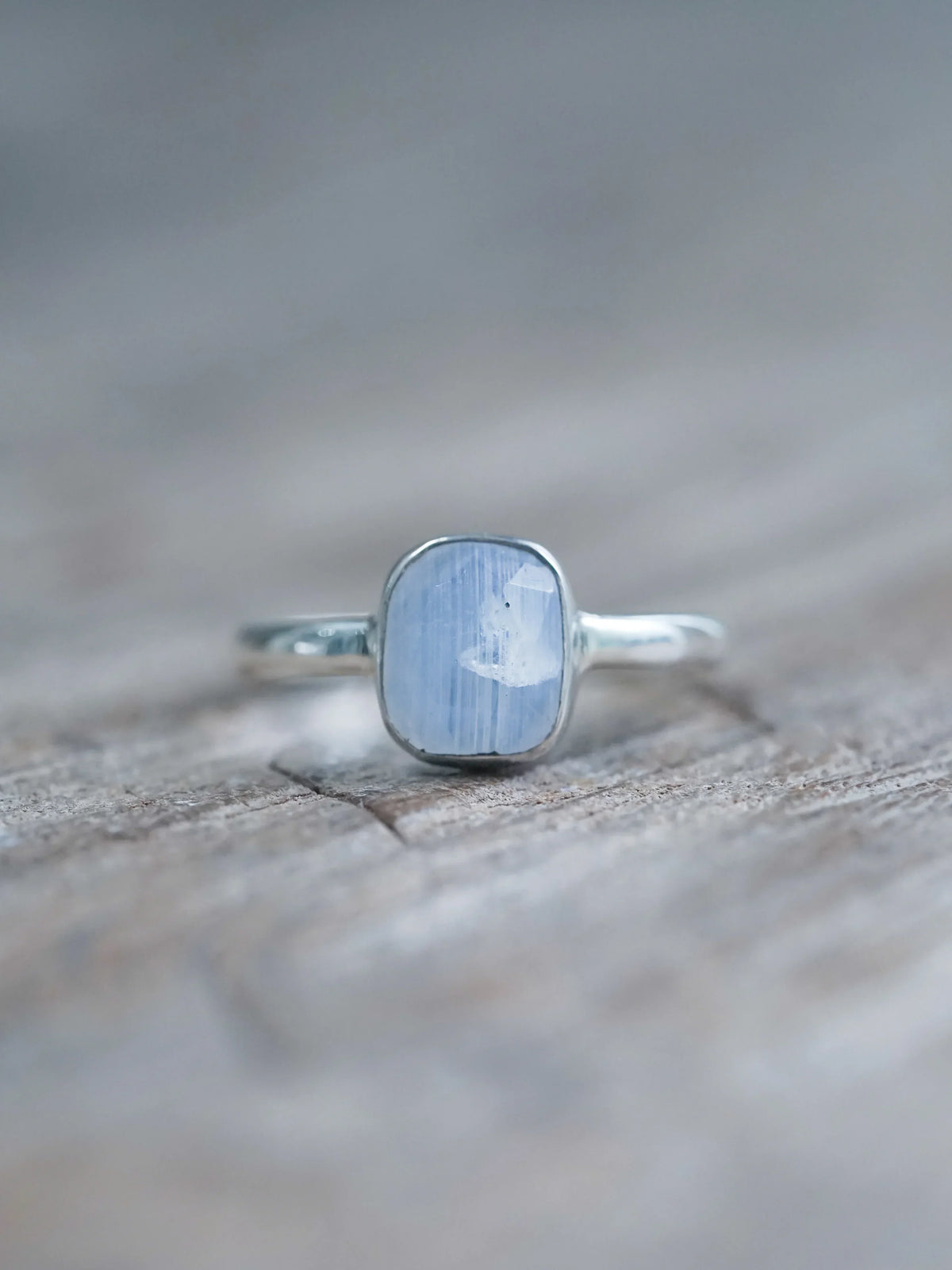 Silver Rose Cut Moonstone Ring