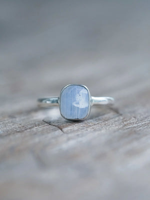 Silver Rose Cut Moonstone Ring