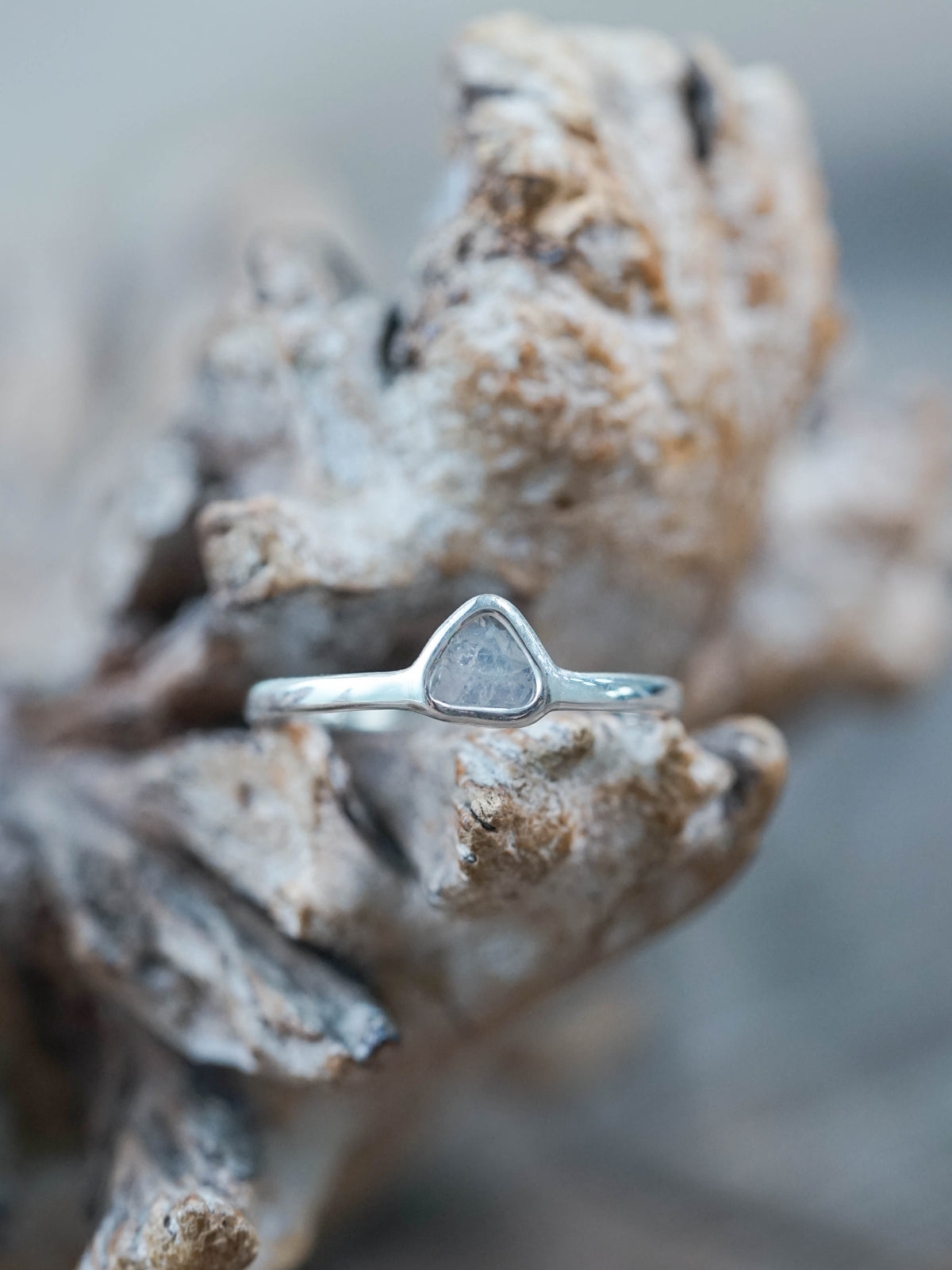 Sliced Diamond Ring in Silver
