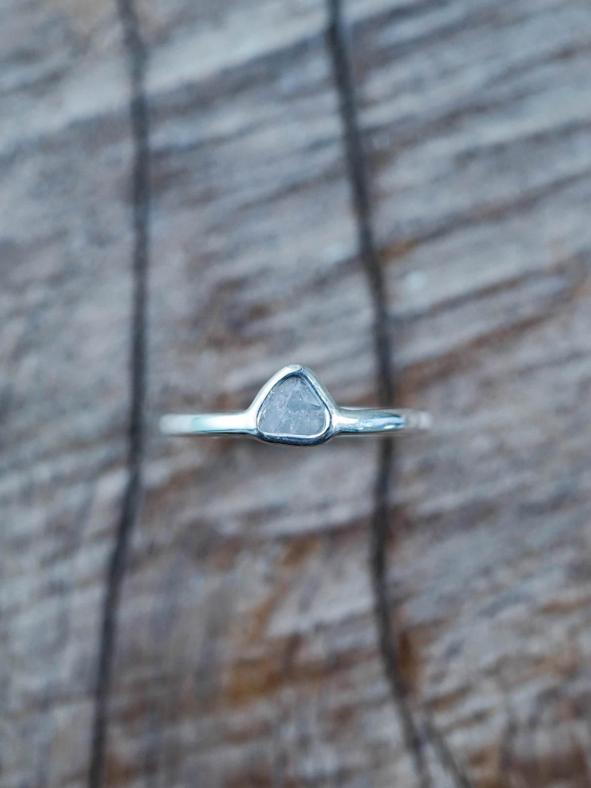 Sliced Diamond Ring in Sterling Silver