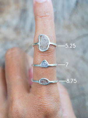 Sliced Diamond Rings in Sterling Silver