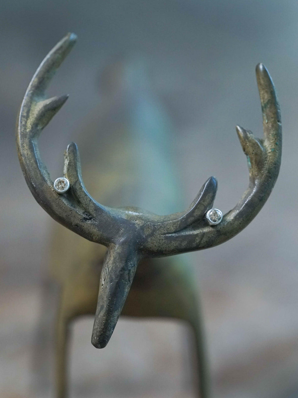 Small Diamond Earrings in Silver