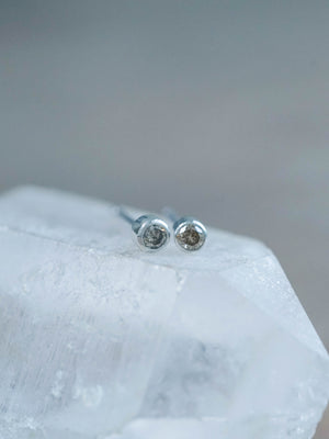 Small Diamond Stud Earrings Sterling Silver