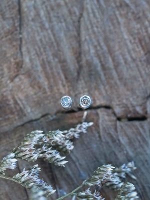 Small Diamond Stud Earrings in Recycled Sterling Silver