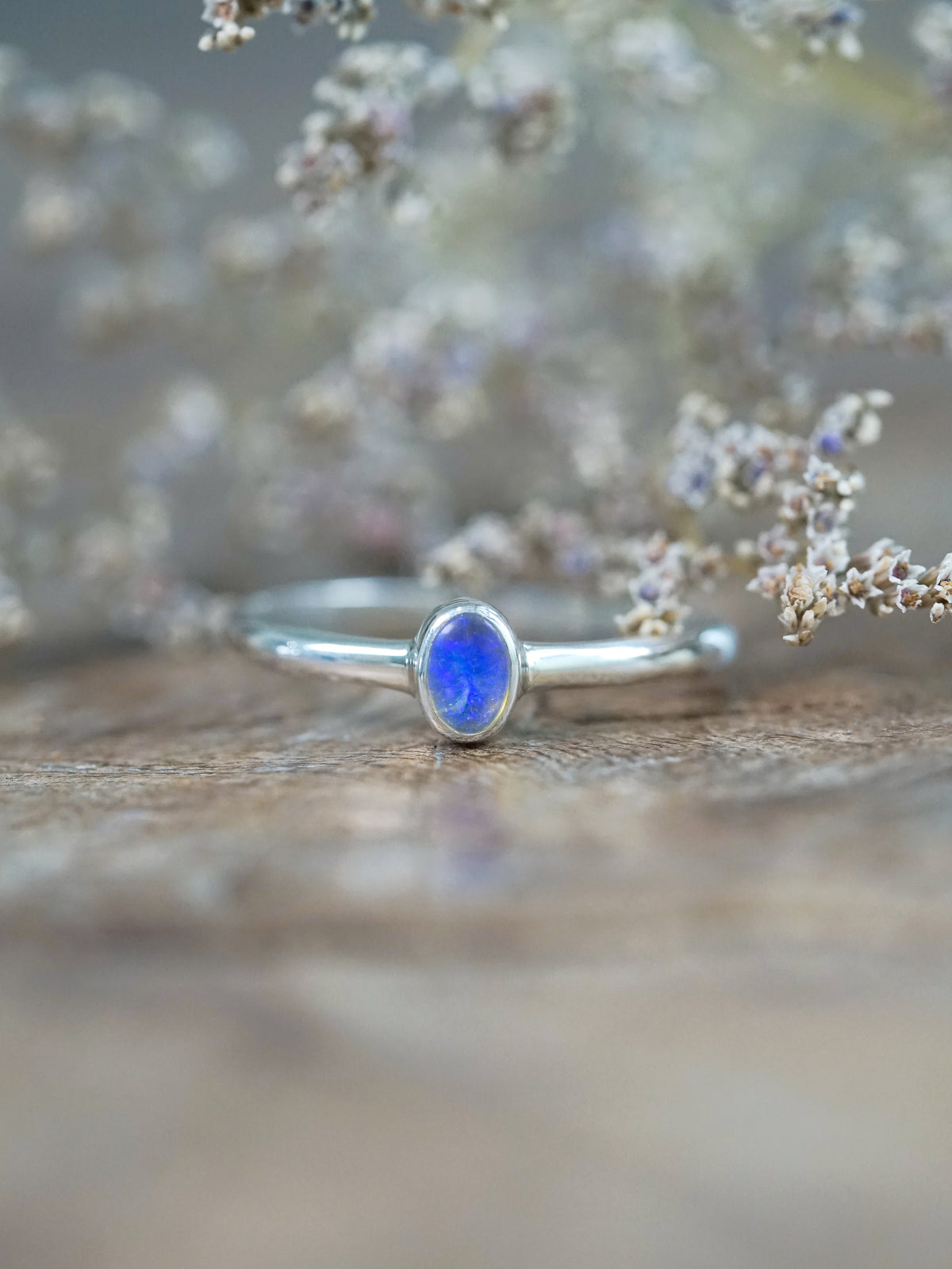Small Opal Ring in Sterling Silver