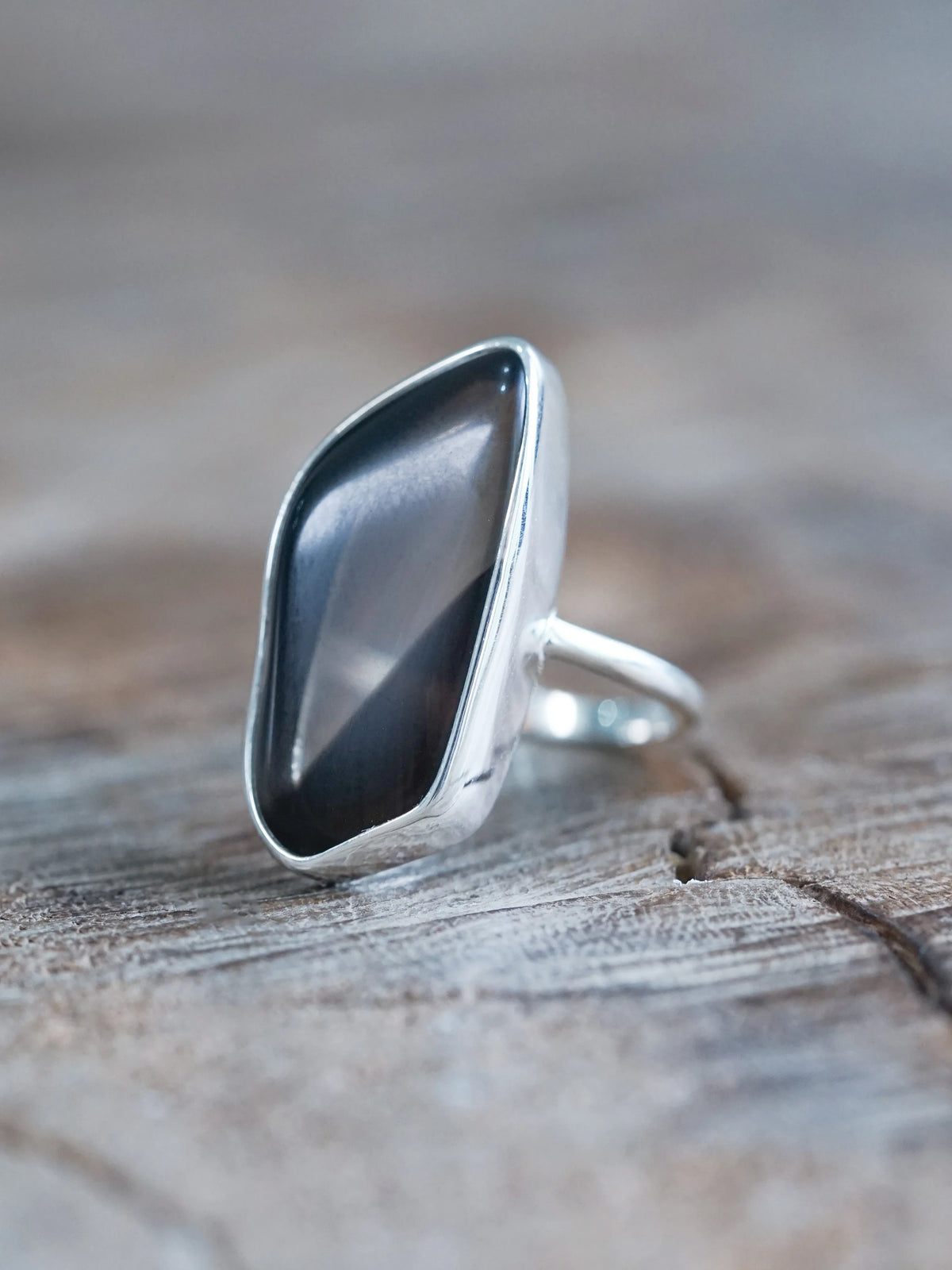 Smoky Quartz Ring in Recycled Sterling Silver