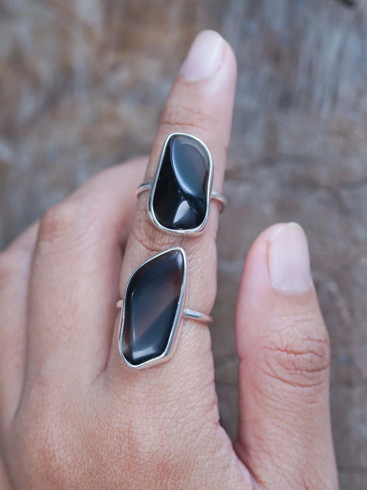 Smoky Quartz Rings handcrafted in Silver