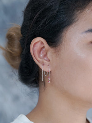 Spinel Crystal Ear Threaders - Gardens of the Sun | Ethical Jewelry