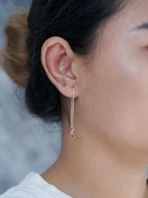 Spinel Crystal Ear Threaders - Gardens of the Sun | Ethical Jewelry