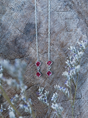 Spinel Crystal Ear Threaders - Gardens of the Sun | Ethical Jewelry