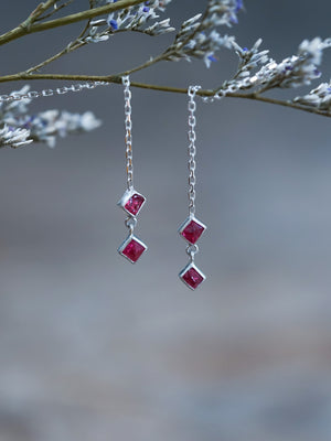 Spinel Crystal Ear Threaders - Gardens of the Sun | Ethical Jewelry