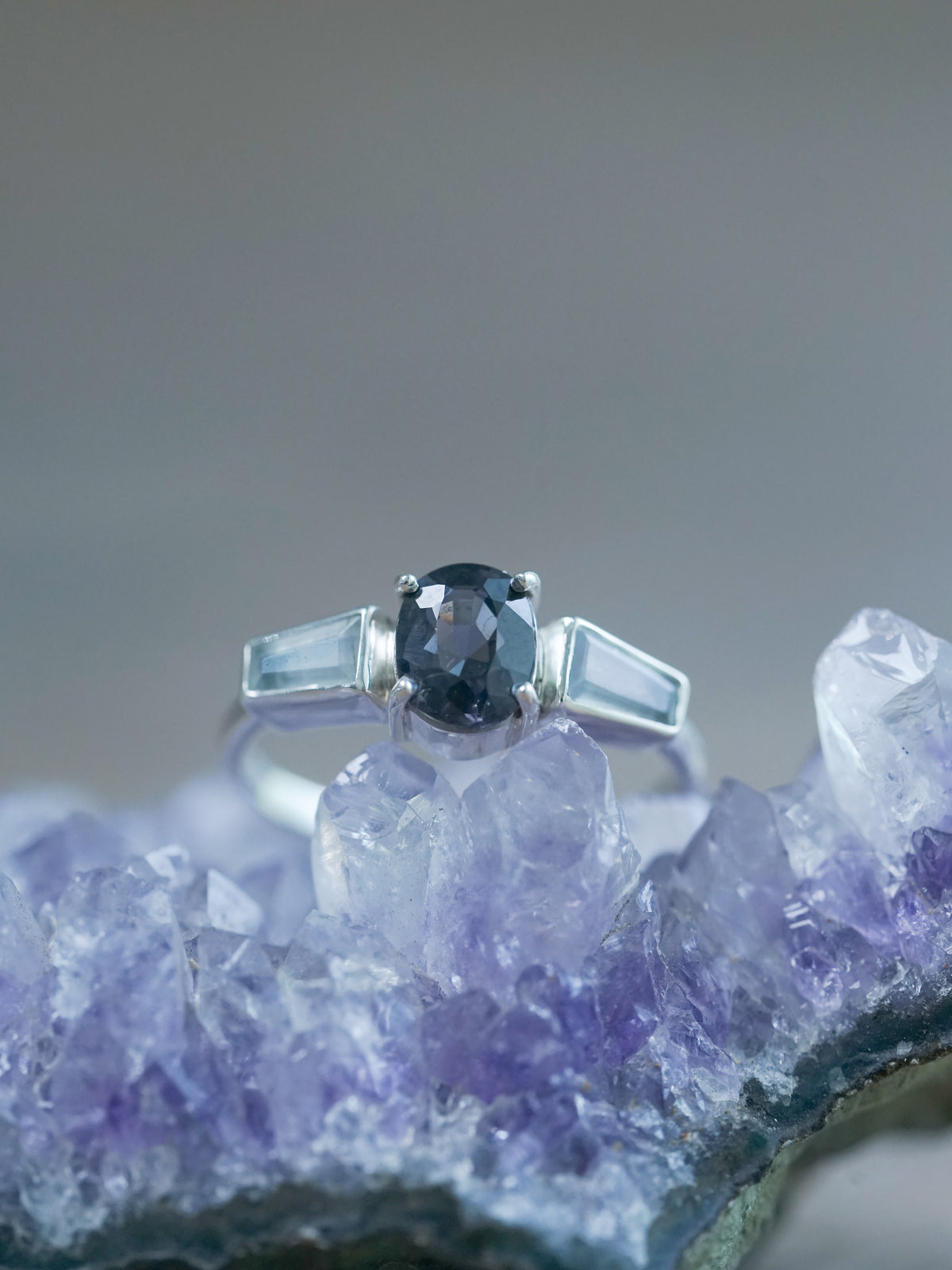 Spinel and Aquamarine Ring
