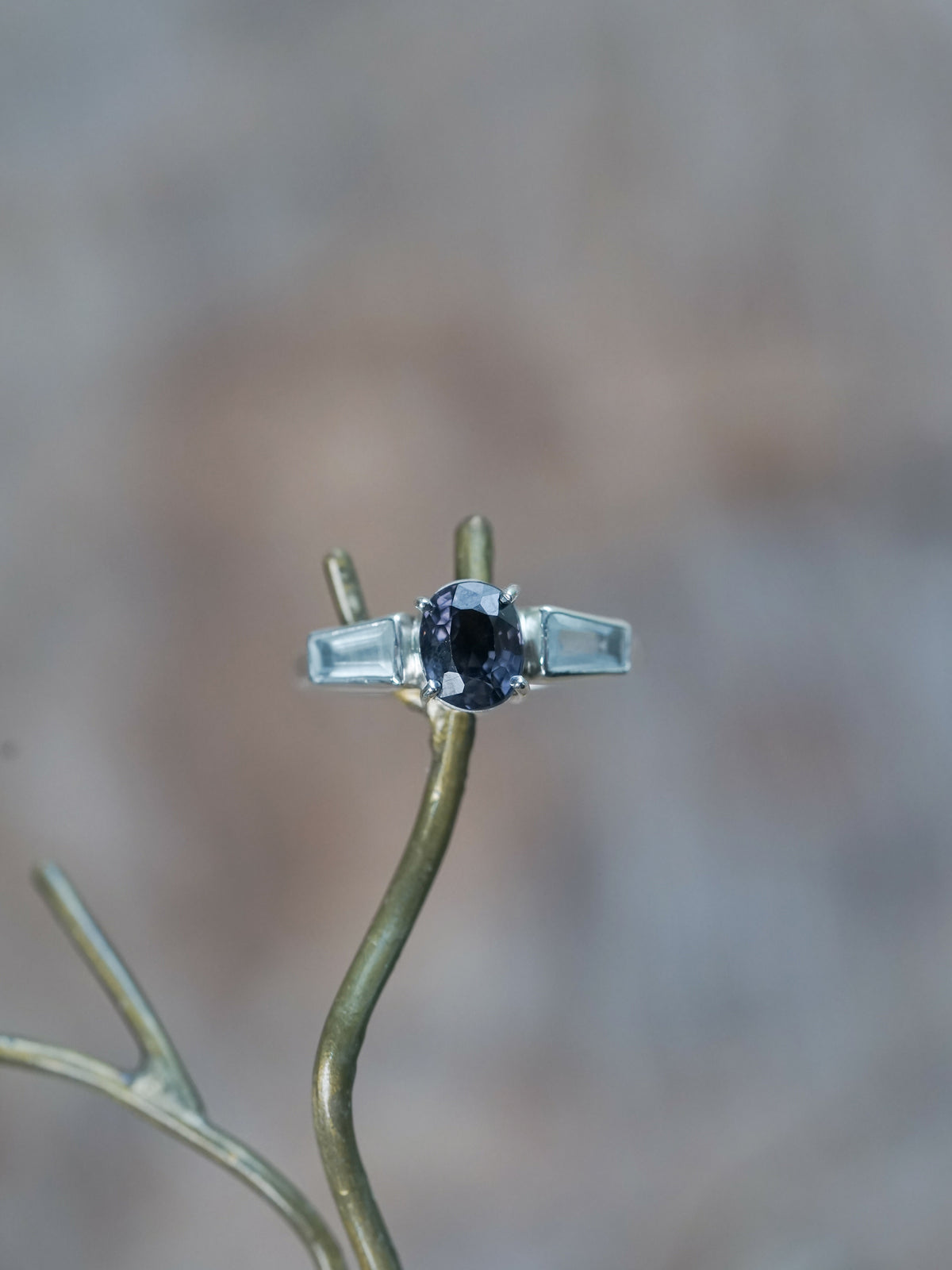 Spinel and Aquamarine Ring