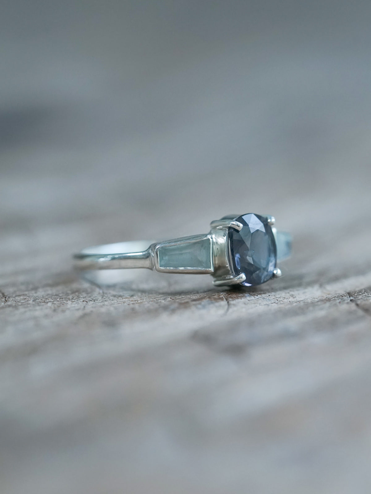 Spinel and Aquamarine Ring