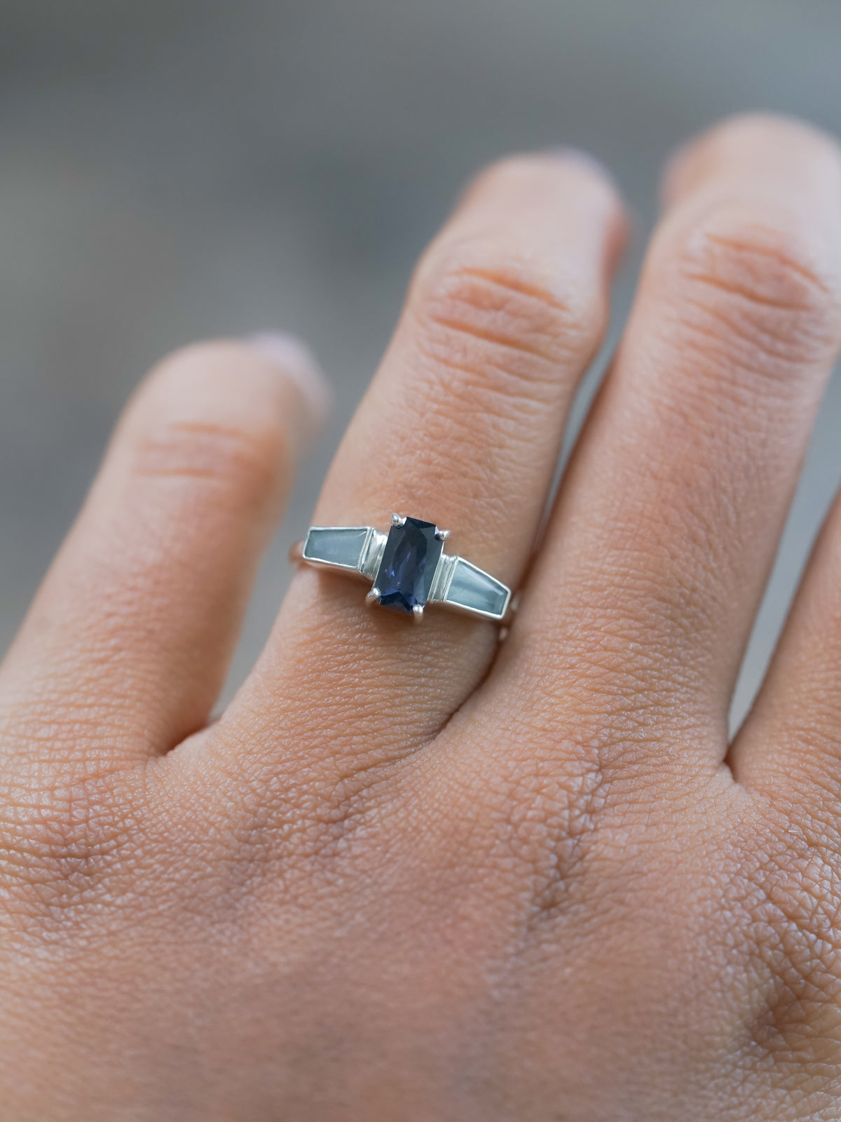 Spinel and Aquamarine Ring