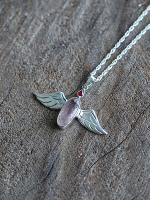 Spinel and Quartz Angel Necklace