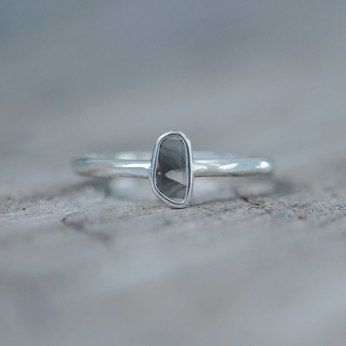 Marble Diamond Slice Ring in Silver - Gardens of the Sun | Ethical Jewelry