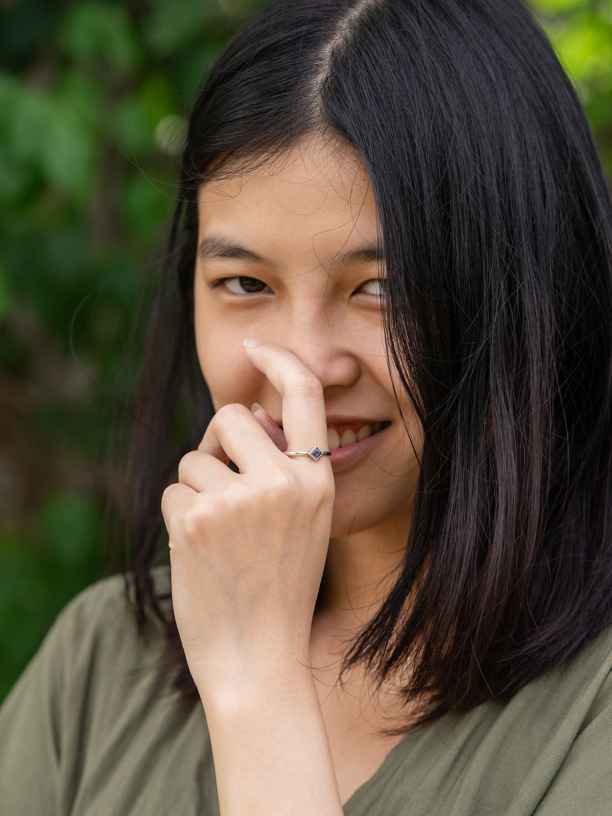 Square Sapphire Ring - Gardens of the Sun | Ethical Jewelry