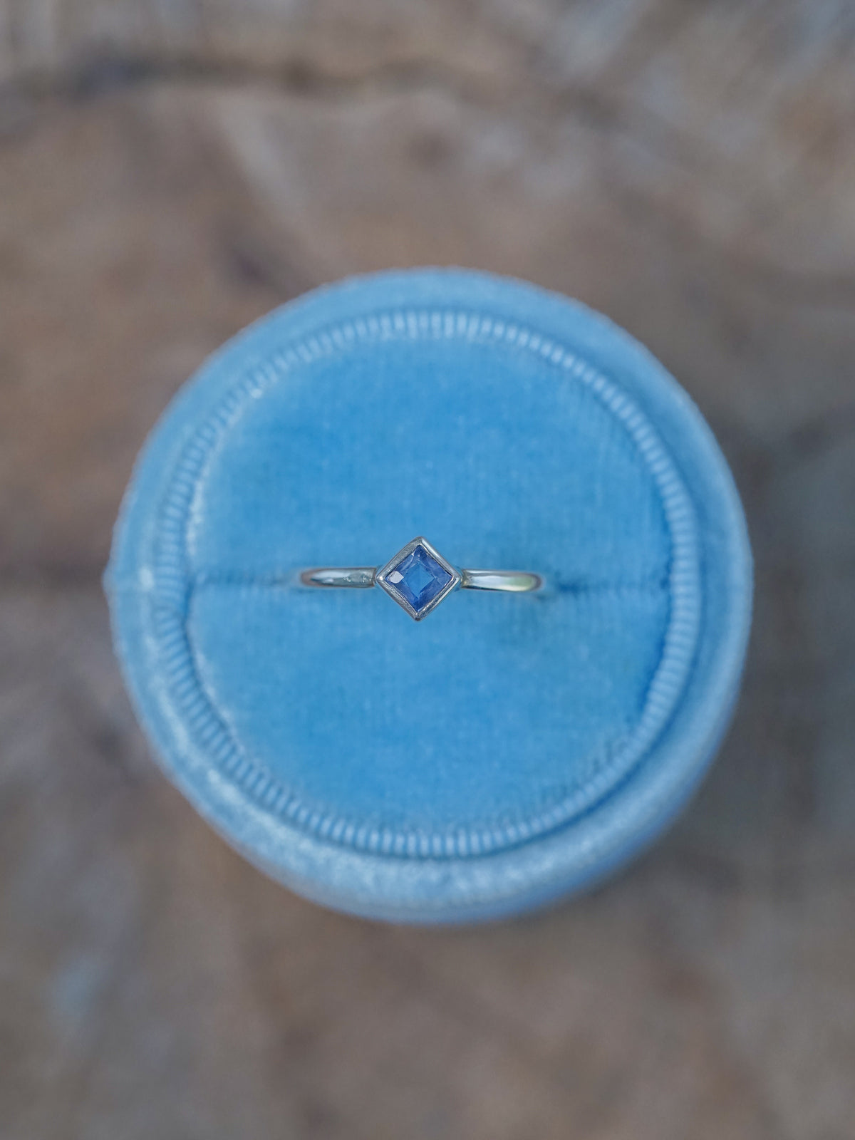 Square Sapphire Ring - Ethical Jewelry | Gardens of the Sun