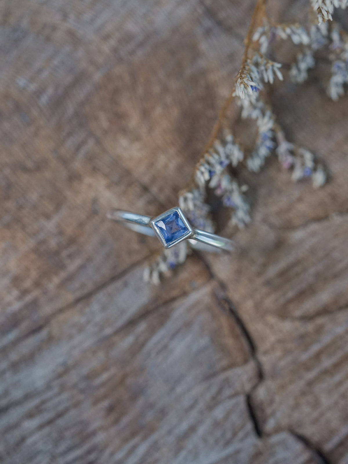 Square Sapphire Ring - Ethical Jewelry | Gardens of the Sun