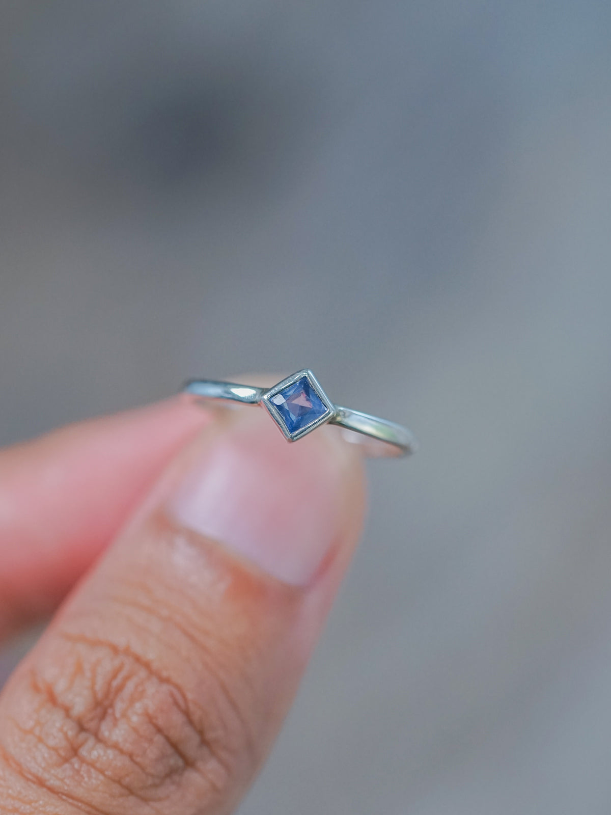 Square Sapphire Ring - Ethical Jewelry | Gardens of the Sun