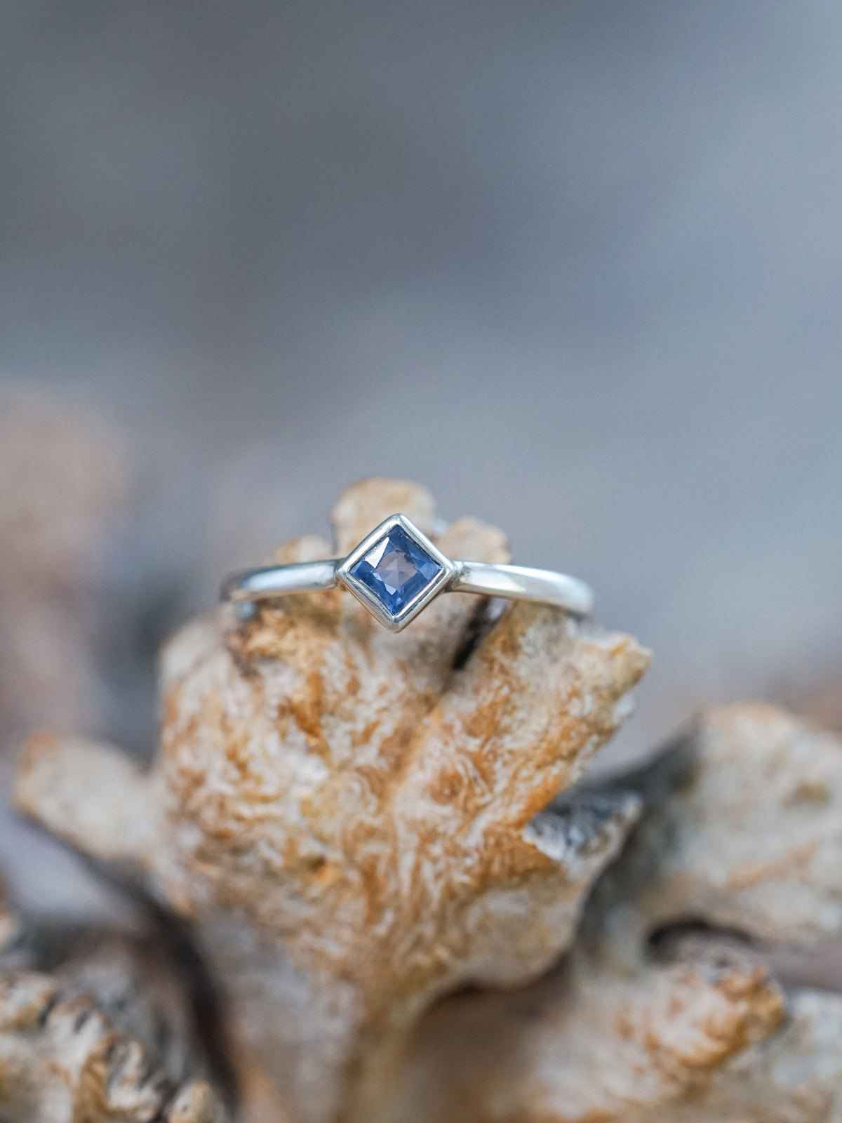 Square Sapphire Ring - Ethical Jewelry | Gardens of the Sun
