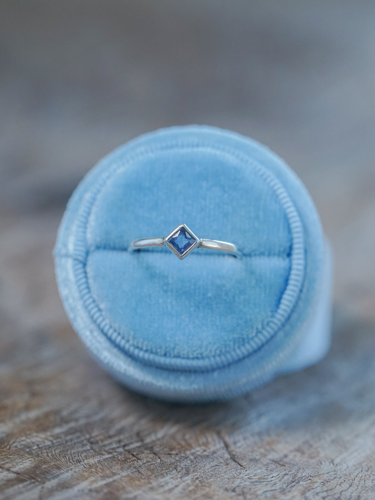 Square Sapphire Ring - Ethical Jewelry | Gardens of the Sun