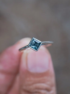 Square Blue Sapphire Ring