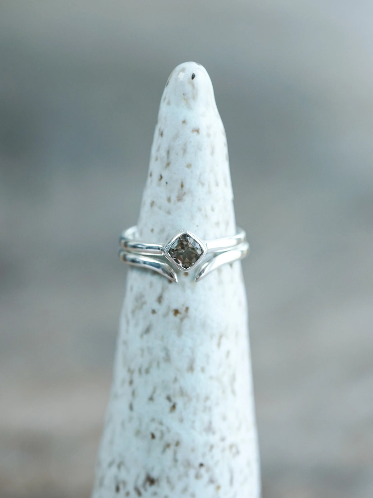 Square Tourmaline Ring Set in Recycled Sterling Silver