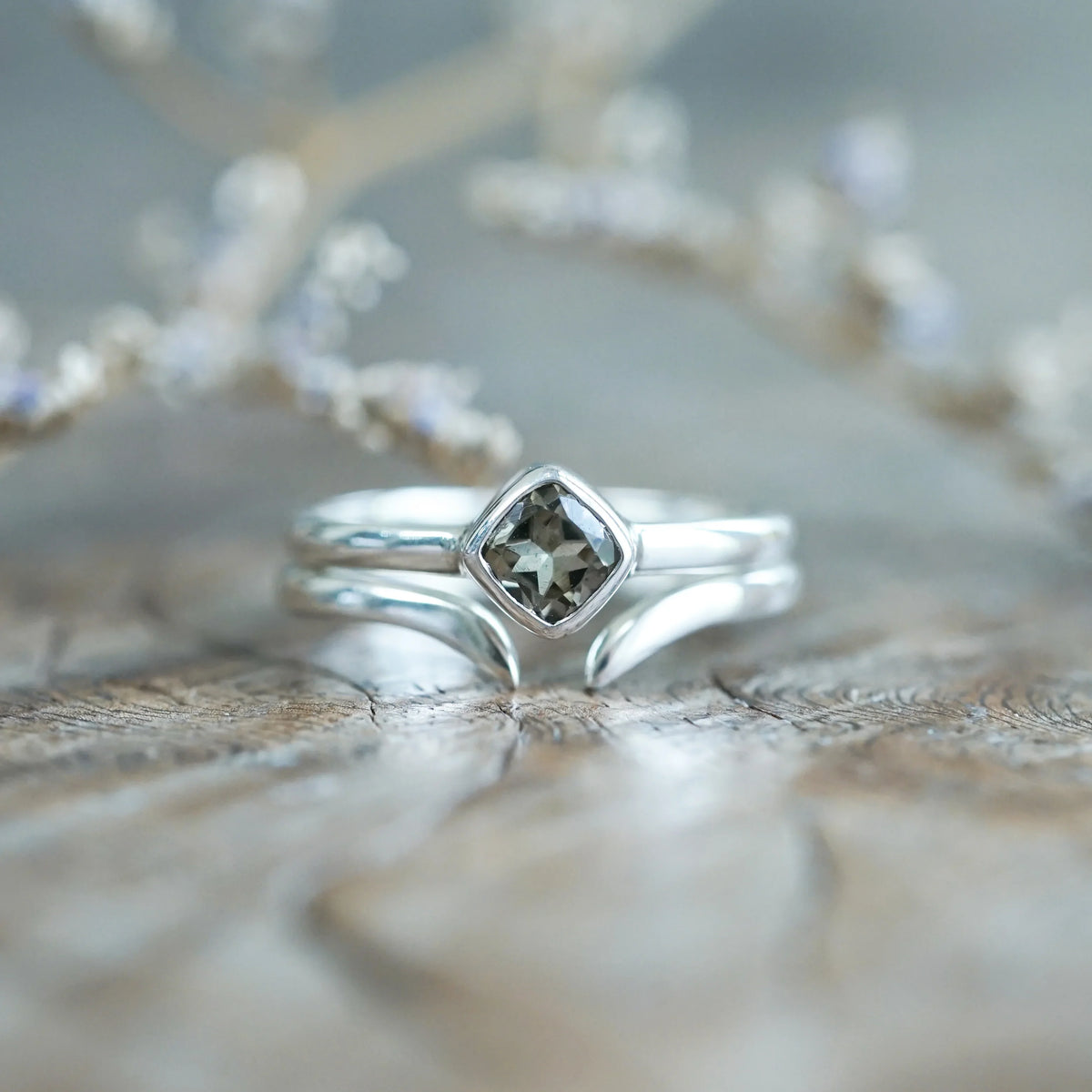 Square Tourmaline Ring Set in Sterling Silver